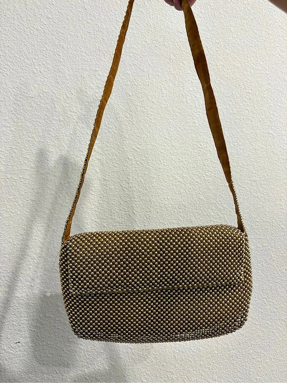 Gold Beaded Shoulder Bag